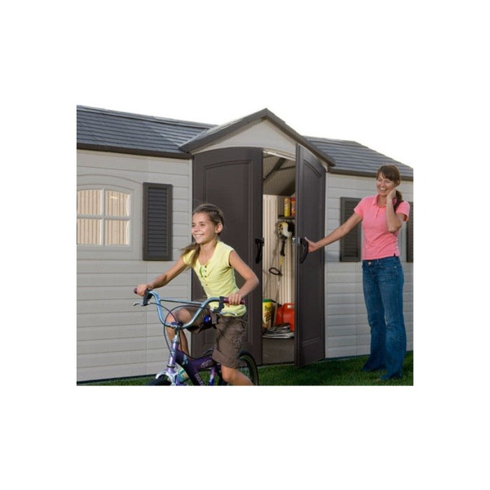 Lifetime 15 x 8 Plastic Garden Storage Shed Kit w/ Floor - 6446