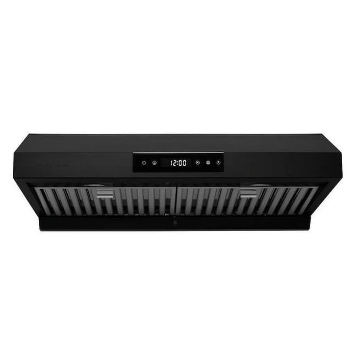 Hauslane 30-Inch Under Cabinet Touch Control Range Hood with Stainless Steel Filters in Matte Black (UC-PS18BLK-30)