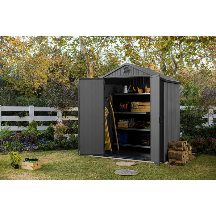 Keter 6-ft x 4-ft Darwin Gable Resin Storage Shed (Floor Included)