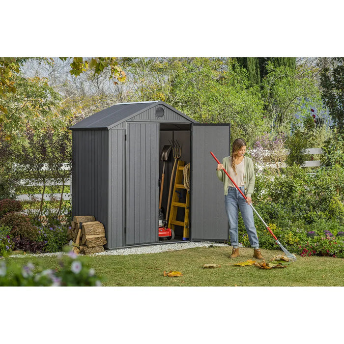 Keter 6-ft x 4-ft Darwin Gable Resin Storage Shed (Floor Included)