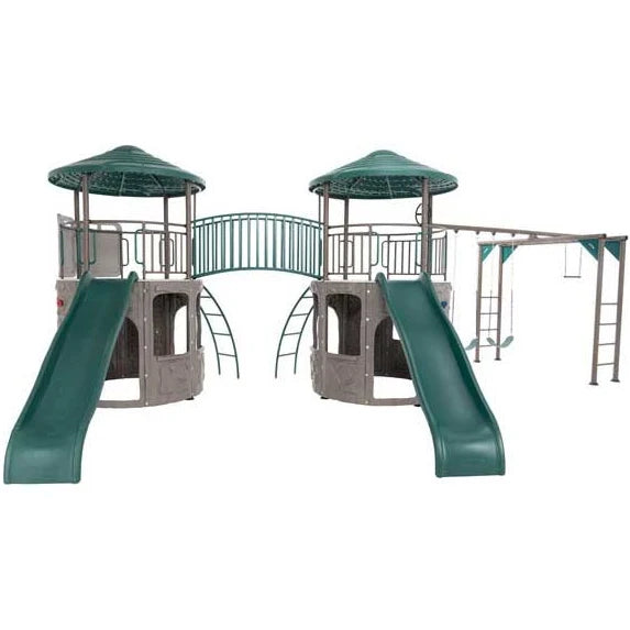 Lifetime 90966 Double Adventure Tower Super Deluxe with Monkey Bars Playset (Earthtone)